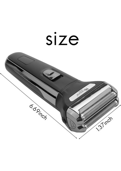 Surker SK-532 Elektrikli Erkek Tıraş Makinesi Pistonlu 2 Bıçaklı Elektrikli I-Tıraş Makinesi Hızlı Şarj Tıraş Makinesi Kuru/ıslak Su Geçirmez (Siyah) (Yurt Dışından)