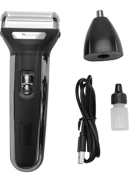 Surker SK-532 Elektrikli Erkek Tıraş Makinesi Pistonlu 2 Bıçaklı Elektrikli I-Tıraş Makinesi Hızlı Şarj Tıraş Makinesi Kuru/ıslak Su Geçirmez (Siyah) (Yurt Dışından)
