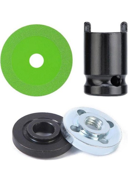 Adaptörlü Cam Kesme Diski Seti 10CM Ultra-Ince Testere Bıçağı Yeşim Kristal Taşlama Pah Kırma Kesme Bıçağı Yeşil (Yurt Dışından)