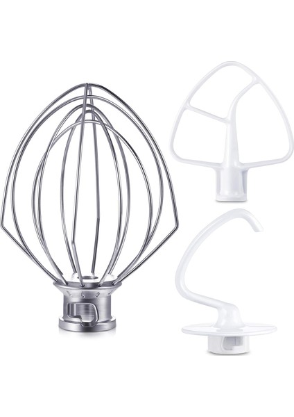 K45DH Hamur Kancası Için Blender Kiti, K45WW Tel Kırbaç, K45B Kaplamalı Düz Bıçak, 3 Adet Kase Dikey Mikser Tamir Takımı (Yurt Dışından)