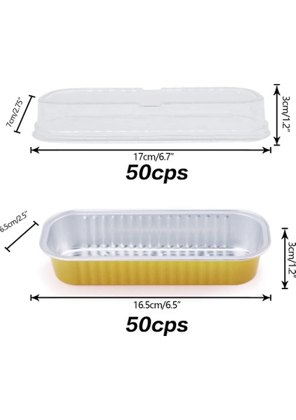 50 Adet Tek Kullanımlık Alüminyum Pişirme Kapları Mini Somun Tavaları Dikdörtgen Muffin Teneke Mini Dar Kek Tavaları Parti Için (Yurt Dışından) fiyatları