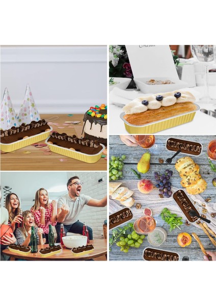 50 Adet Tek Kullanımlık Alüminyum Pişirme Kapları Mini Somun Tavaları Dikdörtgen Muffin Teneke Mini Dar Kek Tavaları Parti Için (Yurt Dışından) indirimleri