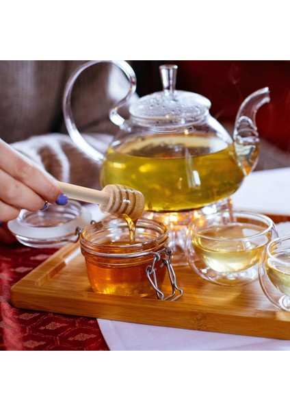 200 Paket Mini 3 Inç Ahşap Bal Kepçe Çubukları, Ayrı Ayrı Sarılmış, Bal Kavanoz Dağıtıcısı Için Sunucu Drizzed Bal (Yurt Dışından)