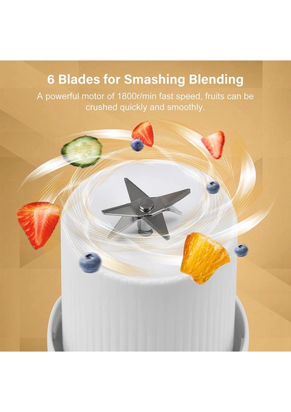 Taşınabilir Mini Elektrikli Blender 300ML Meyve Sıkacağı Bardağı 6 Bıçaklı Smoothie Için (Yurt Dışından) modelleri