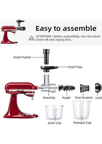 Tüm Modellere Uygun Meyve Sıkacağı Aparatı Stand Mikserleri Yavaş Meyve Sıkma Makinaları Aparatı (Yurt Dışından) indirimleri