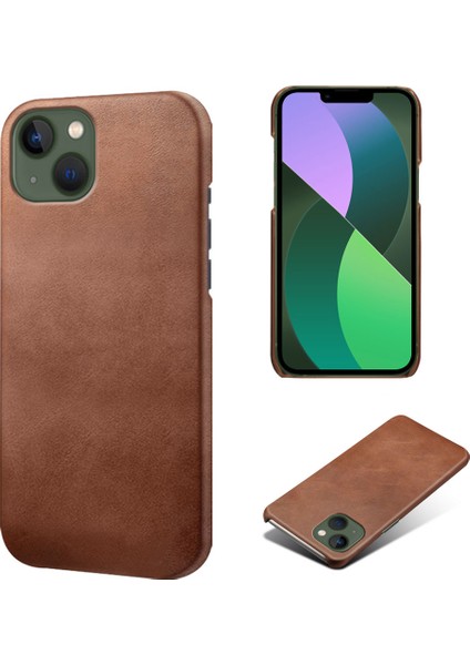 iPhone15 Pur Deri+Pc Buzağı Doku Kılıfı Ultra-Ince Koruyucu Telefon Kapak Kılıfı (Yurt Dışından)