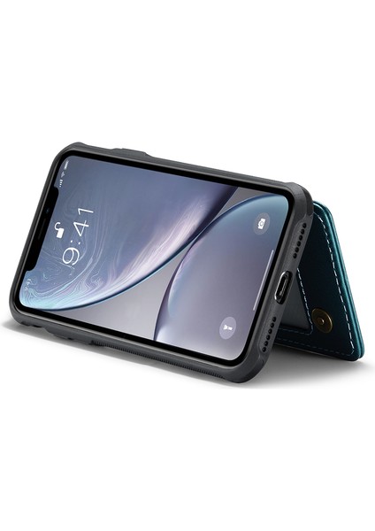 iPhoneXr Için 6.1 Inç Kasa Rfıd Engelleme Litchi Doku Deri Telefon Kapak Yeşili (Yurt Dışından)