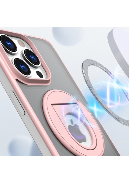 iPhone15 Pro Max Case Telefon Kılıfı Magsafe Borderless Tasarım Yüzüğü Kickstand Cover-Pink ile Uyumlu (Yurt Dışından) fiyatları