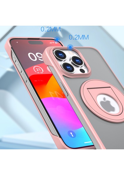 iPhone15 Pro Max Case Telefon Kılıfı Magsafe Borderless Tasarım Yüzüğü Kickstand Cover-Pink ile Uyumlu (Yurt Dışından) fırsatları