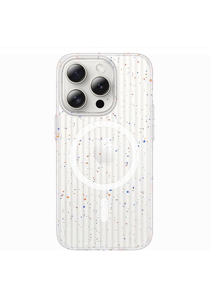 iPhone15 Pro Case Telefon Kapağı Magsafe Splash Mürekkep Olumlu Doku Pc Kabuk Matte Beyaz ile Uyumlu (Yurt Dışından)
