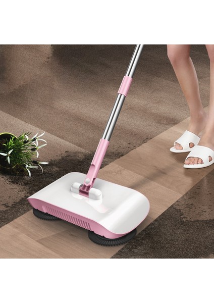Arkasından Yürüyen Robotlu Süpürge Ev Temizliği Hepsi Bir Arada Makine Ev Süpürgesi 3'ü 1 Arada Yürüyen Temizleyici Pembe (Yurt Dışından)