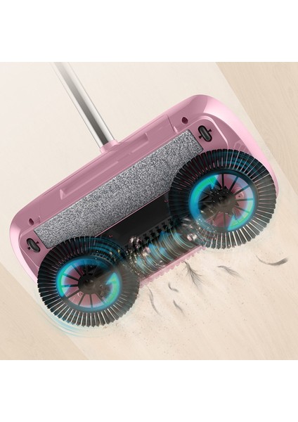 Arkasından Yürüyen Robotlu Süpürge Ev Temizliği Hepsi Bir Arada Makine Ev Süpürgesi 3'ü 1 Arada Yürüyen Temizleyici Pembe (Yurt Dışından)