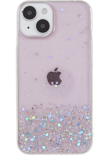 iPhone15 Plus Case Starry Sky Sparkle Epoxy Yumuşak Tpu Telefon Kapak Pembe (Yurt Dışından)