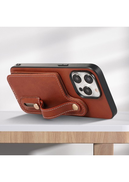 iPhone15 Pro Max Case Pu Deri+Tpu Telefon Kapak Kartı Tutucu Kabuk-Brown Için Stil 03 (Yurt Dışından) fiyatları