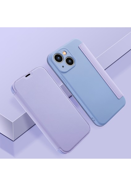 iPhone15 Plus Için Cilt Touch Telefon Kapağı Plus Kart Tutucu Kickstand Sıvı Silikon Koruyucu Koruyucu Vaka Işığı Mor (Yurt Dışından) indirimleri