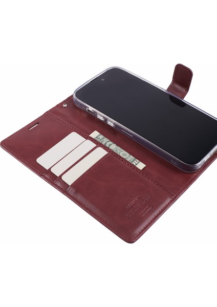 iPhone15 Pro Case Cüzdan Pu Deri Kapak Kırmızısı Için Blue Moon (Yurt Dışından) fırsatları