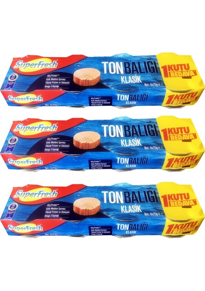 Süperfresh Ton Balığı 4 x 75 gr Klasik 3'lü fiyatları