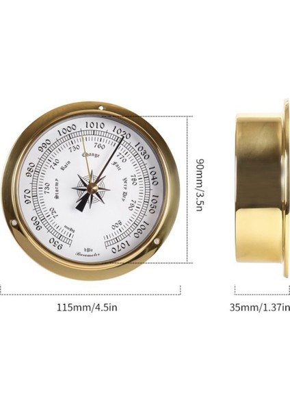 2x Gelgit Saati, Hava Istasyonu Için Duvara Monte Test Cihazı Bakır Kabuk Deniz, Gelgit Saati Kullanan Duvara Asılı Tekne, 115MM (Yurt Dışından) fırsatları