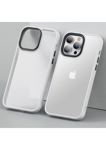 iPhone15 Plus Cilt Touch Pc+Tpu Kasası Four Corners Hava Yastığı Yoldaşı Mat Telefon Kapak-Beyaz (Yurt Dışından)