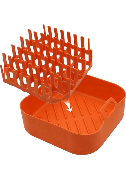 Silikon Pastırma Ocak Pastırma Ocak Tepsisi Pastırma Raf Tepsisi ve Fırın Hava Fritöz Pişirme Için Yağ Toplayıcı (Yurt Dışından)