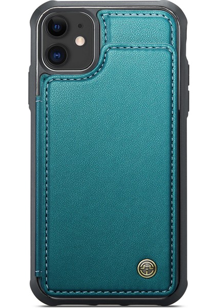 Rfıd Engelleme Kart Yuvaları iPhone11 Kickstand Pu Deri Kaplamalı Tpu Telefon Kapak Yeşili (Yurt Dışından)