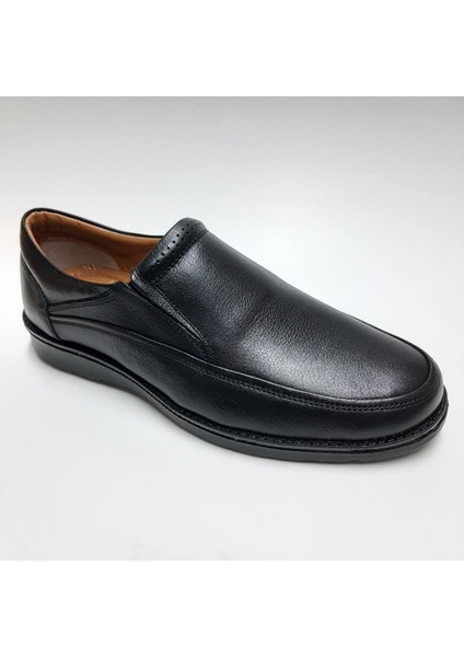 Deri Tam Günlük Siyah Bağcıksız Kauçuk Tabanlı Rahat Kışlık Erkek Ayakkabı C-49138 fiyatları