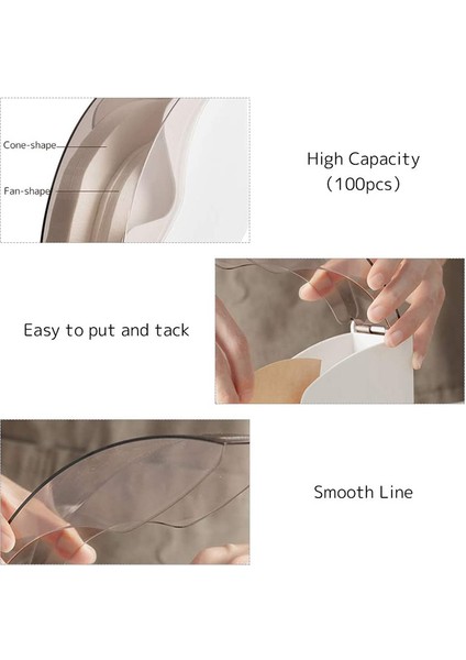 Coffee Filter Holder,coffee Paper Storage Container Dispenser Rack Shelf For , For , Cone Filters (Yurt Dışından)
