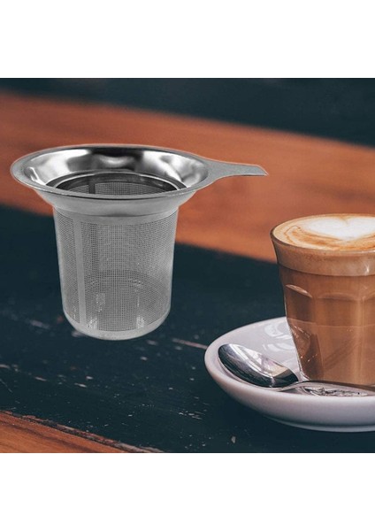 Stainless Steel Tea Strainer, Teapot, Tea Sieve, Coffee Cup, Leaking Sieve, Flat Bottom, High Density Filter With Handle (Yurt Dışından)