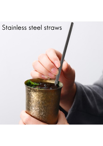 Set Of 12, Stainless Steel Straws, Reusable Metal Drinking Straws, Straight Straws + 2 Cleaning Brushes (Yurt Dışından) fiyatları