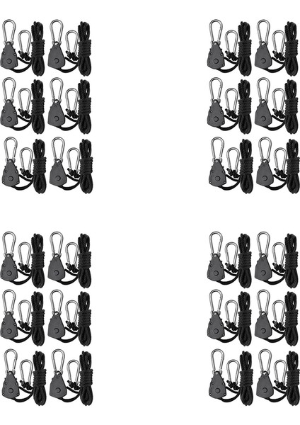 24 Adet 1/8 Inç Ağır Hizmet Ayarlanabilir Büyüme Işık Cırcırlı Halat Askısı, Büyüyen Lambaların Bahçeciliği Için Kullanılan (Yurt Dışından)