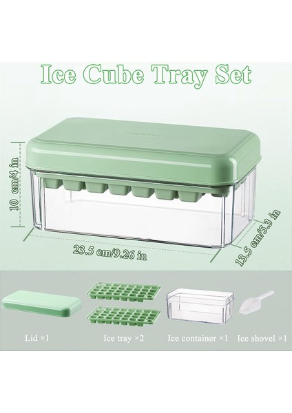 Kapaklı Buz Küpü Tepsisi Dondurucu Için Buz Tepsileri Konteynerli Buz Yapıcı Kalıbı 60 Buz Tepsisi Kolay Açılan Buz Yeşili (Yurt Dışından) fırsatları