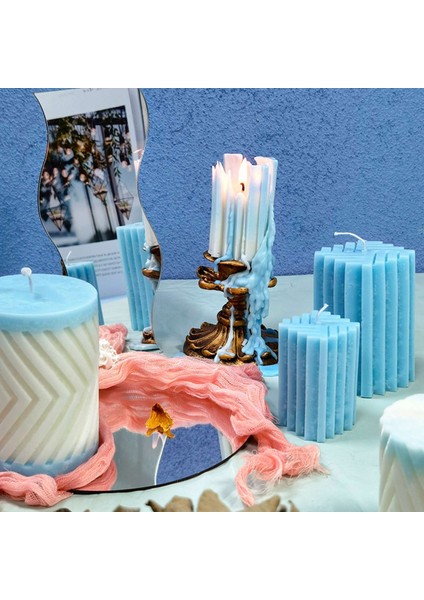 3D Dişli Sütun Mum Silikon Kalıp Diy Silindirik Alçı Dağınık Taş Sabun Araba Kokulu Mum Kalıp, 8x5.5 cm (Yurt Dışından) fiyatları