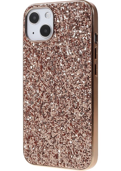 iPhone15 Plus Artı Parıltılı Telefon Kasası Elektrokaplama Tpu Çerçeve Pc Arka Kapak Çizgisi Altın (Yurt Dışından) modelleri