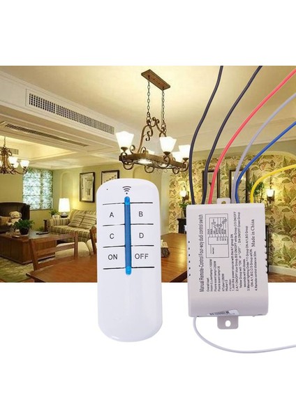 6x 4 Yollu Işık Lambası Dijital Kablosuz Uzaktan Kumanda Anahtarı Açık/kapalı 220V (Yurt Dışından) modelleri