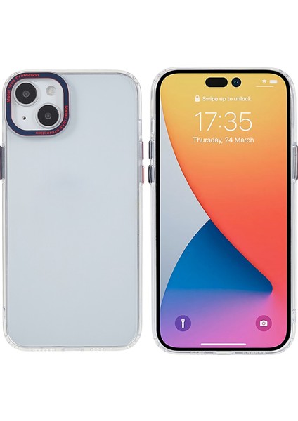iPhone15 Plus Shockproof Tpu+Akrilik Kristal Temizli Telefon Kapak Sapfire (Yurt Dışından)