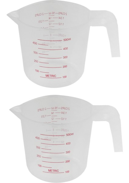 2x 500ML Ev Laboratuvarı Ölçüm Sürahisi Sürahi Plastik Saplı Dekantör Şişe Ağzı Konteyner (Yurt Dışından)