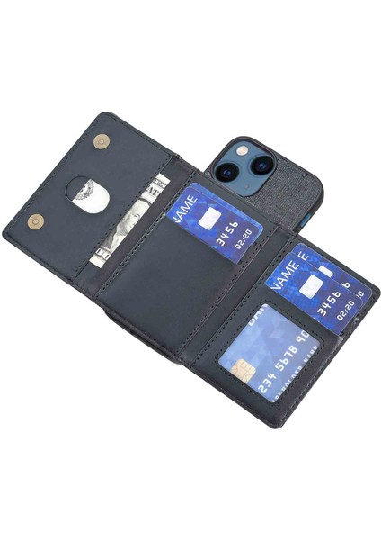 iPhone15 Plus Bölünmüş Tasarım Cüzdan Kılıf Kot Kot Ceza Telefon Kapak Black (Yurt Dışından) indirimleri