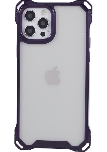 iPhone12 Pro Max Clear Telefon Kılıfı Tpu+Akrilik Anti-Çizelge Kapak Tespit Edilen Mor (Yurt Dışından)