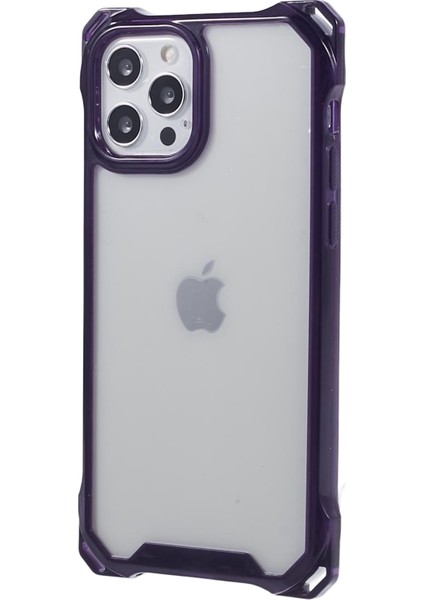 iPhone12 Pro Max Clear Telefon Kılıfı Tpu+Akrilik Anti-Çizelge Kapak Tespit Edilen Mor (Yurt Dışından) modelleri