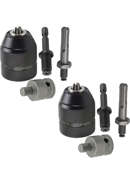0.8-10MM Profesyonel Anahtarsız Matkap Chuck Adaptörü 3/8 Inç-24 Konu Hızlı Değişim Adaptörü 1/4 Inç Hex 1/2 Inç (Yurt Dışından)