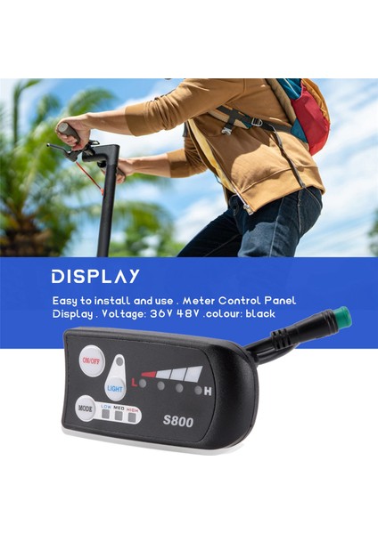 Elektrikli Bisiklet 36V48V S800 LED LCD Metre Kontrol Paneli Ekran Ebike Denetleyicisi Için 5 Pin Su Geçirmez Fiş Konnektörü (Yurt Dışından)