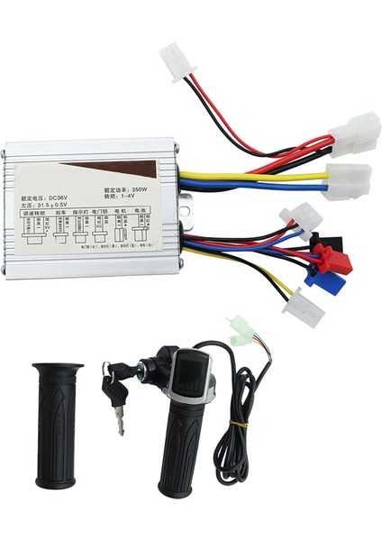 36V 350W Elektrikli Scooter Fırçalanmış Kontrol Motoru + E-Bisiklet Elektrikli Scooter Bisiklet Için Gaz Büküm Kavrama Kiti (Yurt Dışından)