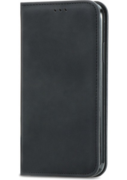 iPhone15 Pro Max Retro Pu Deri Kart Tutucu Telefon Kılıfı Cilt Touch Flip Stand Cover-Black (Yurt Dışından)