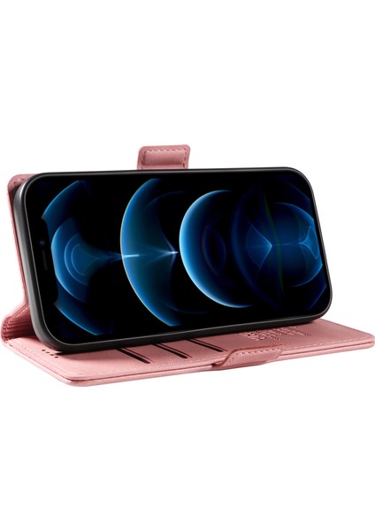 Pu Deri Cüzdan Kılıfı iPhone12/12 Pro Cilt-Touch Stand Manyetik Kapatma Telefon Kapak Pembe (Yurt Dışından)