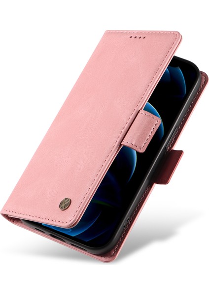 Pu Deri Cüzdan Kılıfı iPhone12/12 Pro Cilt-Touch Stand Manyetik Kapatma Telefon Kapak Pembe (Yurt Dışından)
