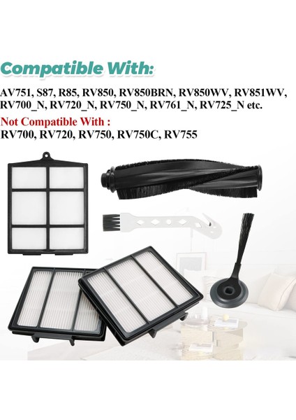 S87 R85 RV850 Robot Için Rulo Fırça Yan Fırçalar Hepa Filtreler (Yurt Dışından) indirimleri