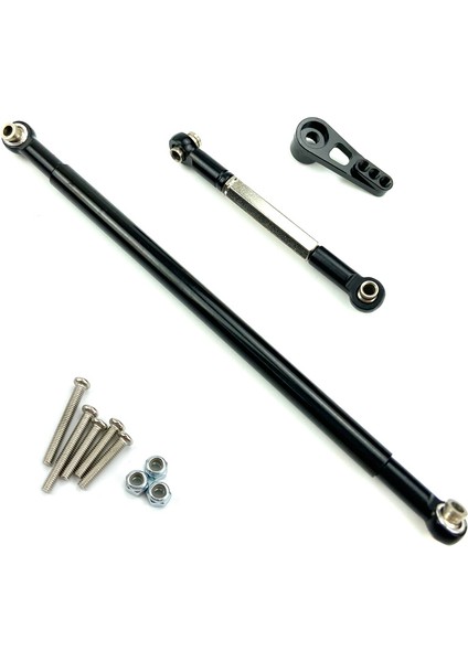 Metal Direksiyon Çekme Çubuğu Servo Bağlantı Çubuğu 1/12 Rc Araba Aksesuarları, Siyah (Yurt Dışından)