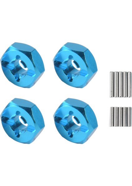 Alüminyum Alaşım 12MM Birleştirici Tekerlek Hub Hub Hex Adaptör Wltoys Için Yükseltmeler 144001 1/14 Rc Araba Yedek Parçaları, Mavi (Yurt Dışından)