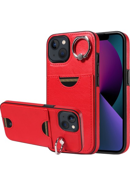 iPhone13 Kart Pu Pu Pu Pu Tpu Anti-Drop Kickstand Telefon Geri Kapak Kırmızısı (Yurt Dışından) fiyatları