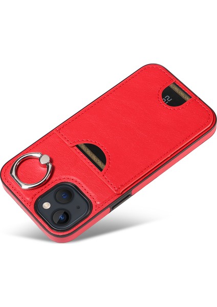 iPhone13 Kart Pu Pu Pu Pu Tpu Anti-Drop Kickstand Telefon Geri Kapak Kırmızısı (Yurt Dışından) modelleri